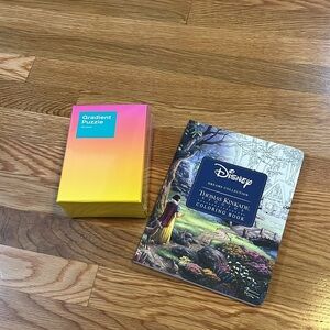 Anthropologie Gradient  Puzzle & Thomas Kincaid Disney Coloring Book NIB